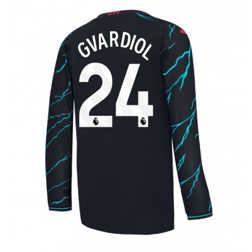 Pánský Fotbalový dres Manchester City Josko Gvardiol #24 2023-24 Třetí Dlouhý Rukáv